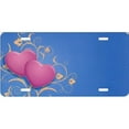 thumbnail image 1 of 212 Main SM695 6 x 12 in. Pink Hearts Offset on Blue with Filigree License Plate, 1 of 1
