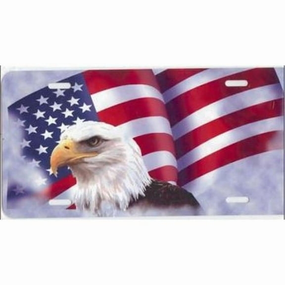 212 Main SM71 6 x 12 in. Patriotic Eagle American Flag License Plate