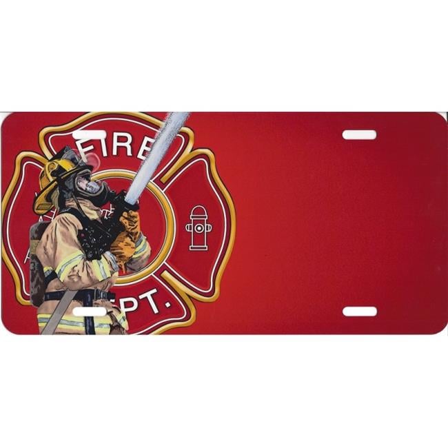 212 Main SM831 6 x 12 in. Firefighter with Logo Offset Airbrush License ...