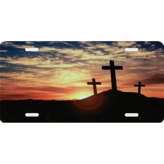 212 Main SM967 6 x 12 in. Crosses at Sunset Offset License Plate