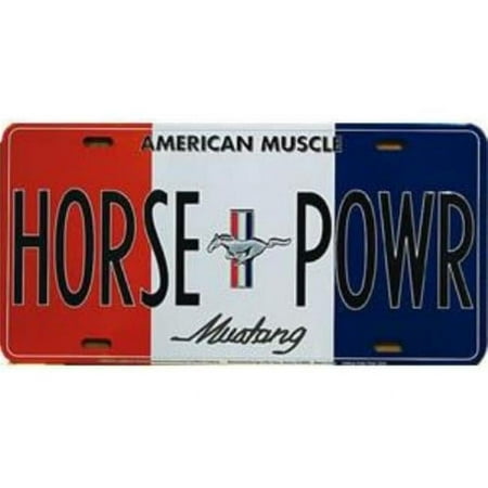 Mustang HORSE POWR Metal License Plate