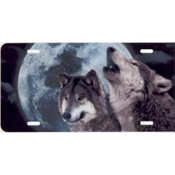 212 Main T2250ZC 6 x 12 in. Howling Wolves Airbrush License Plate