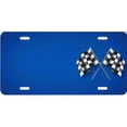 thumbnail image 1 of 212 Main T2732B 6 x 12 in. Checkered Flag Blue Offset Airbrush License Plate, Free Names on Air Brush, 1 of 1