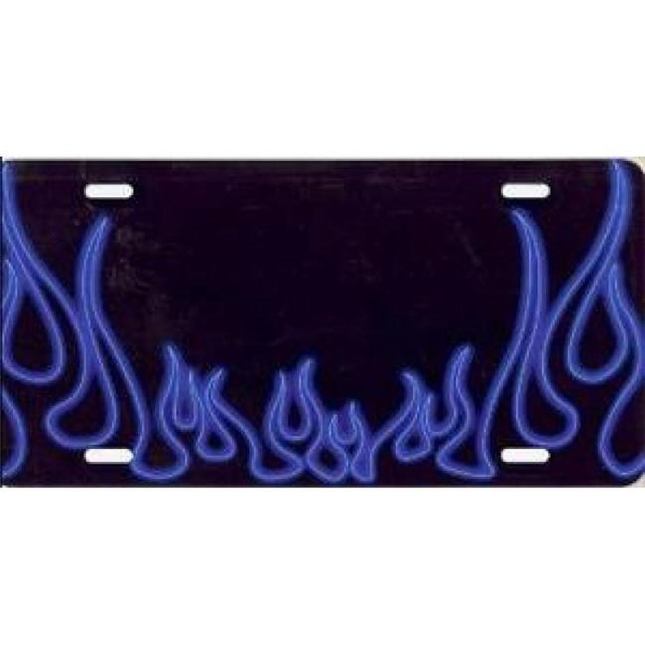 212 Main T2741B 6 x 12 in. Blue Neon Flames License Plate, Free