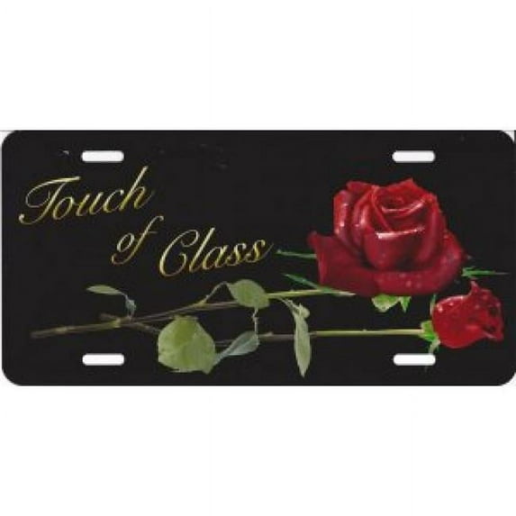 212 Main T9251A 6 x 12 in. Touch of Class Red Roses on Black License Plate