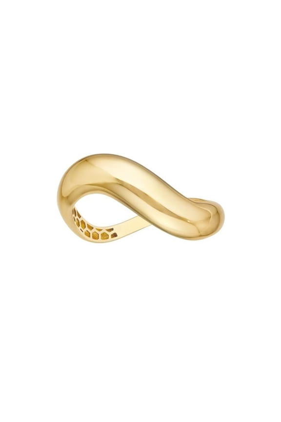 UBS014024516-14Y-7 14K Yellow Gold Swirl Band Ring - Size 7