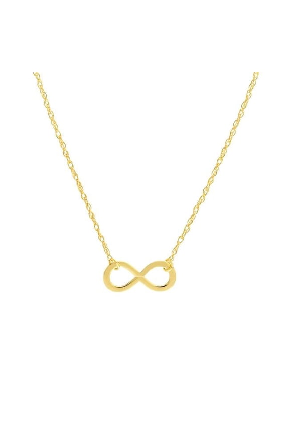 UBS015036449-14Y-18 14K Yellow Gold Mini Infinity Symbol Necklace with Spring Ring Closure