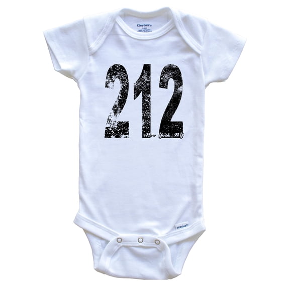 212 New York City Area Code Baby Bodysuit - One Piece Baby Bodysuit, 0-3 Months White