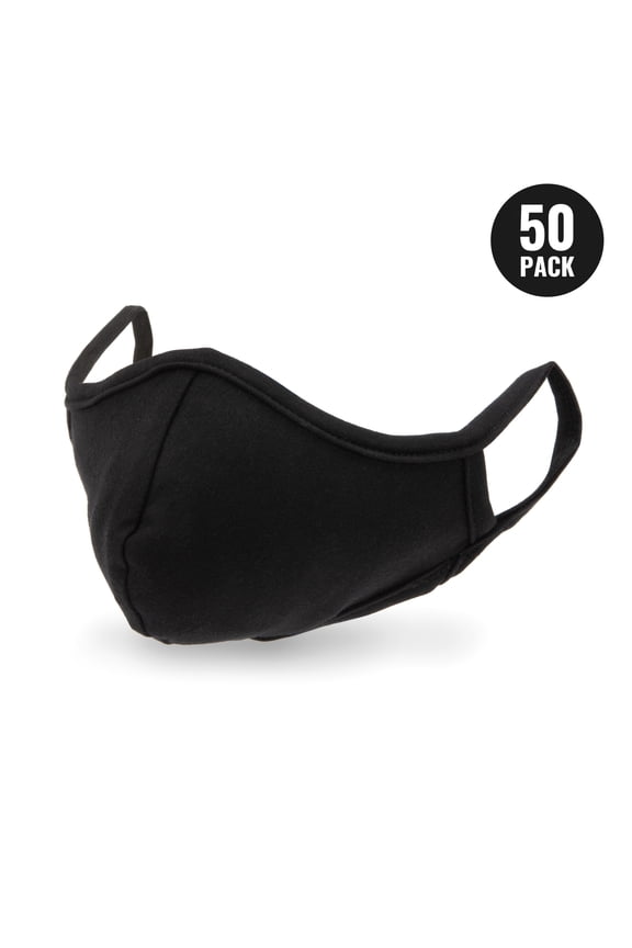 CFME05000PK Washable Cotton Particulate Filtering Fabric Face Mask with Elastic Ear Straps, Bulk 50-Pack