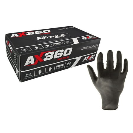 212 Performance NTG-05-008 Disposable Black Nitrile Gloves (Latex Free), Small (100 Count)