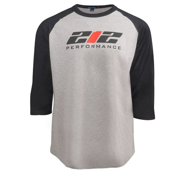 212 Performance TRAG-056-008 212 Performance Logo Raglan Tee in Black, Gray, Small