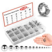 2120Pcs 304 Stainless Steel Ball Bearings Assortment Kit, 15 Metric Precision Sizes 1-12mm, Bicycle Bearing, Drawer Slides & Paint Mixing Balls