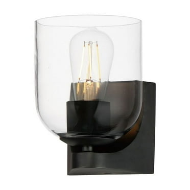 21231CLBK-Maxim Lighting-Scoop - 1 Light Bath Vanity-7.25 Inches Tall and 5.5 Inches Wide-Black Finish-Clear Glass Color
