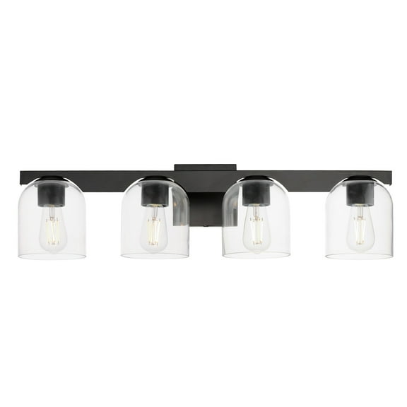 21234CLBK-Maxim Lighting-Scoop - 4 Light Bath Vanity-8 Inches Tall and 29.5 Inches Wide-Black Finish-Clear Glass Color