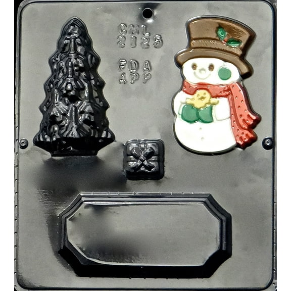 2125 Snowman, Tree & Gift Scene Assembly Chocolate Candy Mold