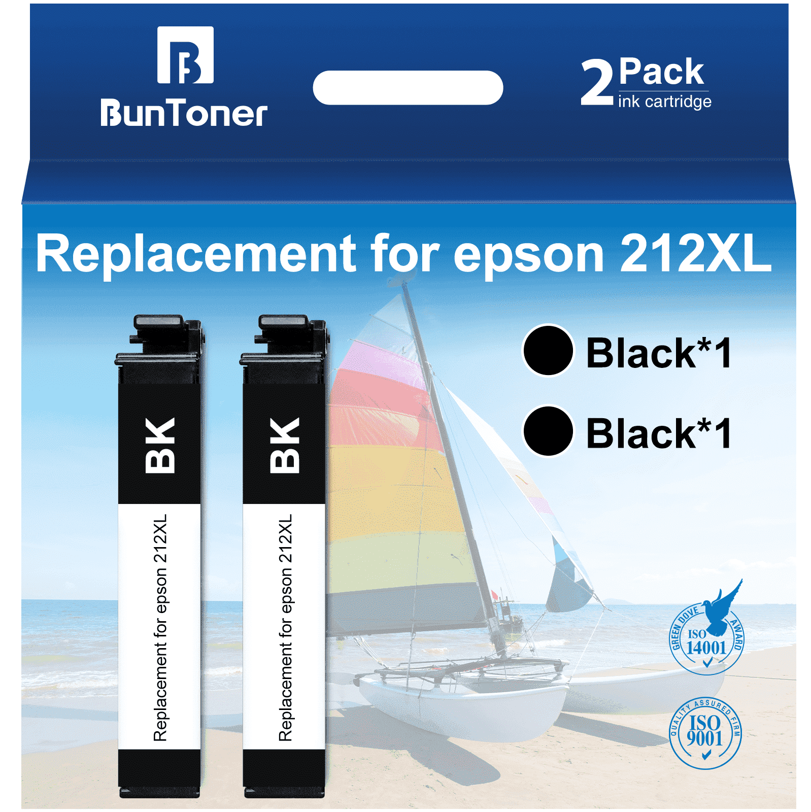 BUNTONER 212XL Black Ink Cartridges, Compatible for Epson WF-2850 WF ...