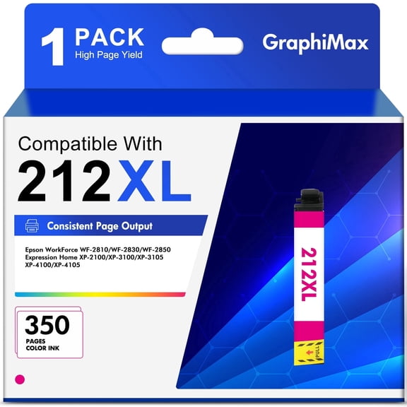 212XL Ink Cartridge Magenta Replacement for Epson WorkForce WF-2850 WF-2830 Expression Home XP-4100 XP-4105 Printer (1 Pack)