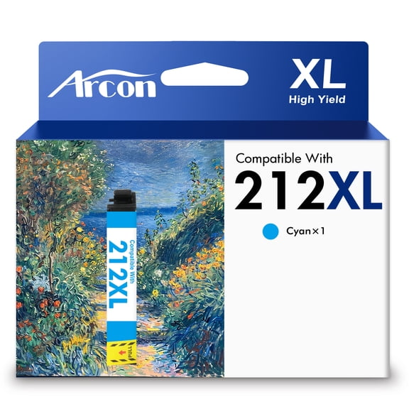 212XL Ink Cartridges 1 x Cyan Compatible for 212 212 XL 212XL Printer Ink for WF-2810 WF-2830 WF-2850 XP-2100 XP-3100 XP-3105 XP-4100 XP-4105 T212 T212XL