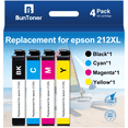 thumbnail image 1 of 212XL Ink Replacement for Epson Ink 212 212XL for Epson 212 Ink Cartridges for Printers (Black Cyan Magenta Yellow, 4 Pack), 1 of 6