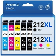 212XL Ink Cartridges for Epson 212 Ink Cartridges for Epson Ink 212XL compatible for Epson XP-4105 WF-2830 XP-4100 WF-2850 Printer 5-Pack(2 Black Cyan Magenta Yellow)