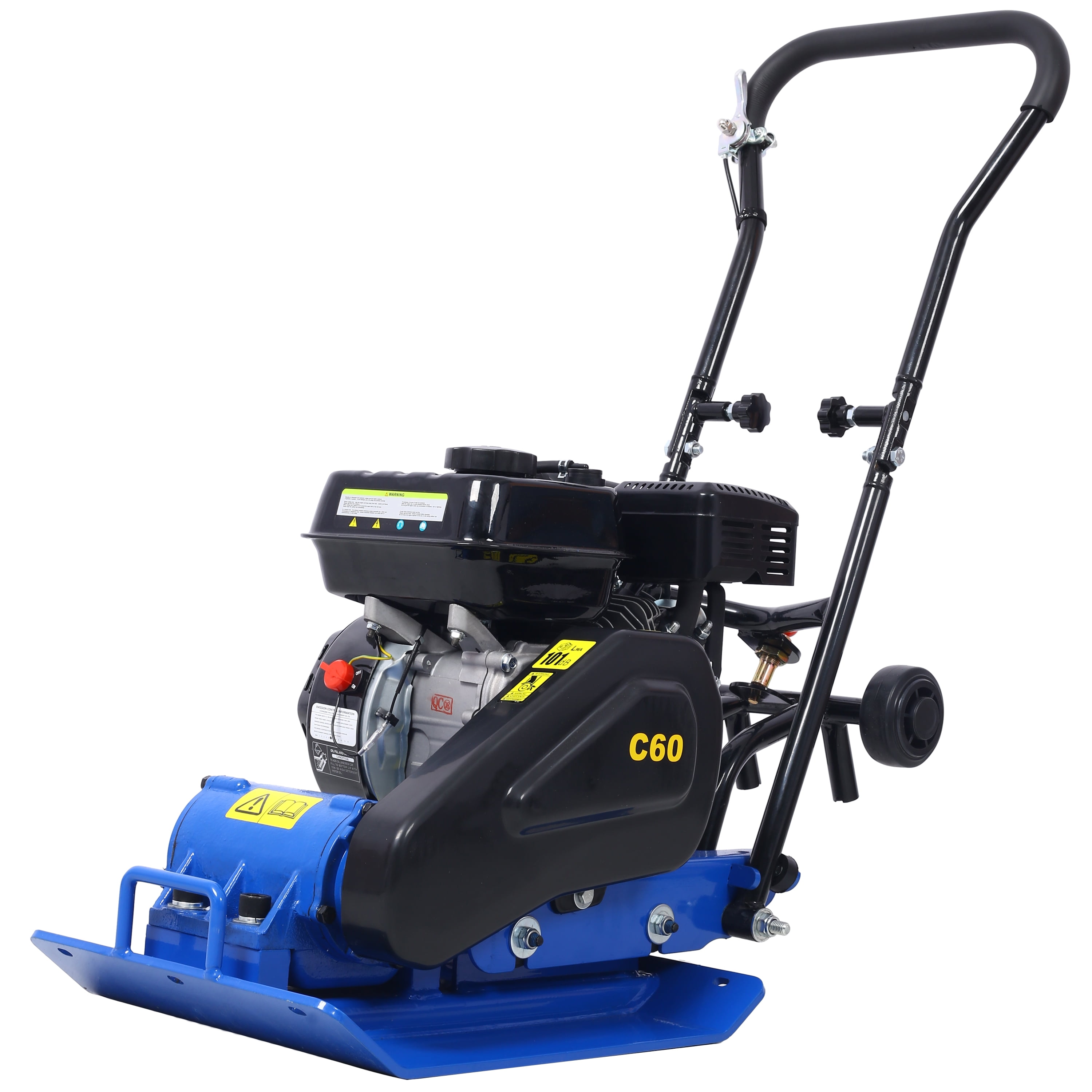 212cc 7.0HP 5600VPM Gas Vibration Compaction Force 20 x 14 inch Plate Compactor w/Built-in Wheel