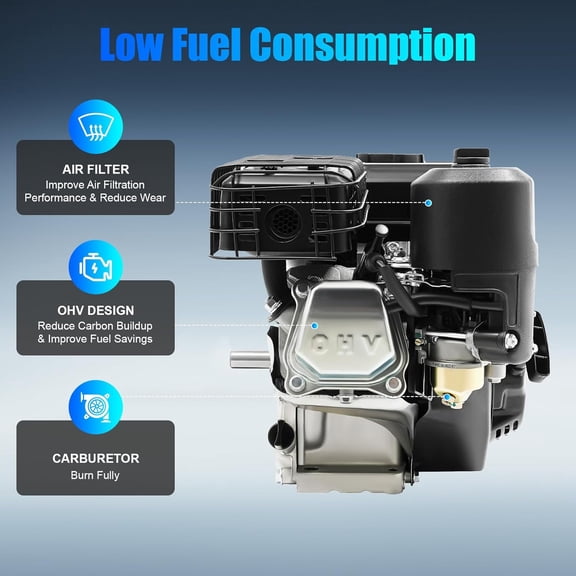 212cc Engine 7.5HP Mini Bike Engine Motor 4 Stroke Single Cylinder Pull Start Gas Engine