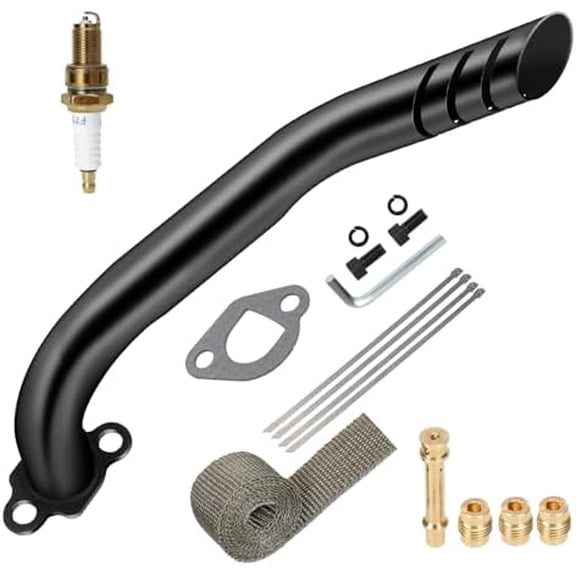 212cc Exhaust Pipe Jet Kit Compatible with Predator 224cc 196cc Mini Bike Coleman CT200U BT200X CT200U-EX Baja Warrior MB200 Axis M200 GX200 6.5hp Clone Engine KT196 Go Kart Parts