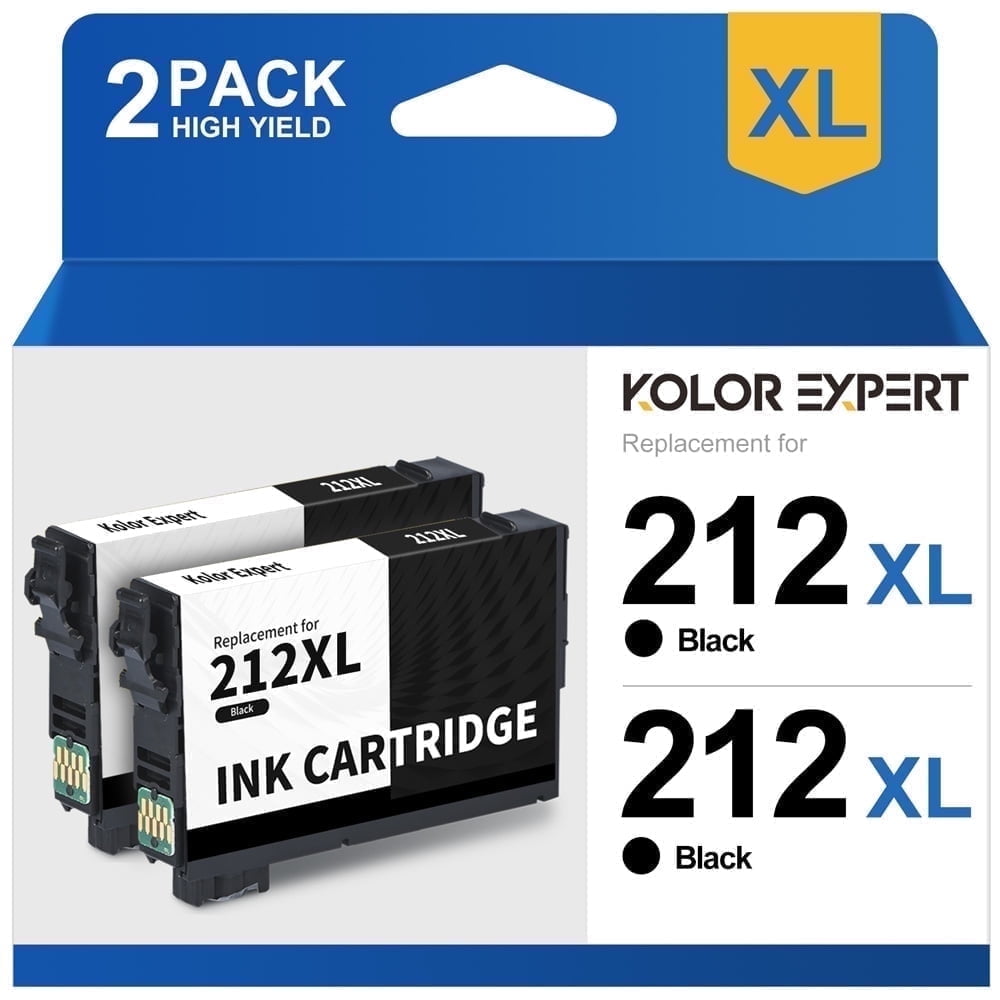 212xl Black Ink Cartridge for Epson 212 T212 Ink for WF-2850 WF-2830 XP-4100 XP-4105 Printer(2-Pack) Compatible