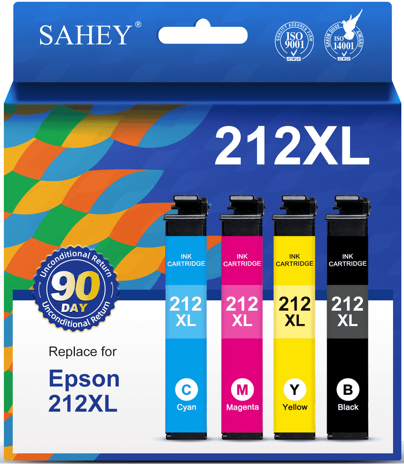 212xl Ink Cartridge for Epson 212 Ink for Epson 212XL Workforce WF-2850 WF-2830 Expression Home XP-4100 XP-4105 Printer(4 Pack, Black Cyan Magenta Yellow)