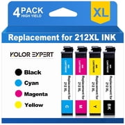 212xl Ink Cartridge for Epson 212 Ink for Epson Workforce WF-2850 WF-2830 Expression Home XP-4100 XP-4105 Printer ( Black Cyan Magenta Yellow, 4-Pack) Compatible