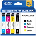 thumbnail image 1 of 212xl Ink Cartridge for Epson 212 Ink for Epson Workforce WF-2850 WF-2830 Expression Home XP-4100 XP-4105 Printer ( Black Cyan Magenta Yellow, 4-Pack) Compatible, 1 of 8