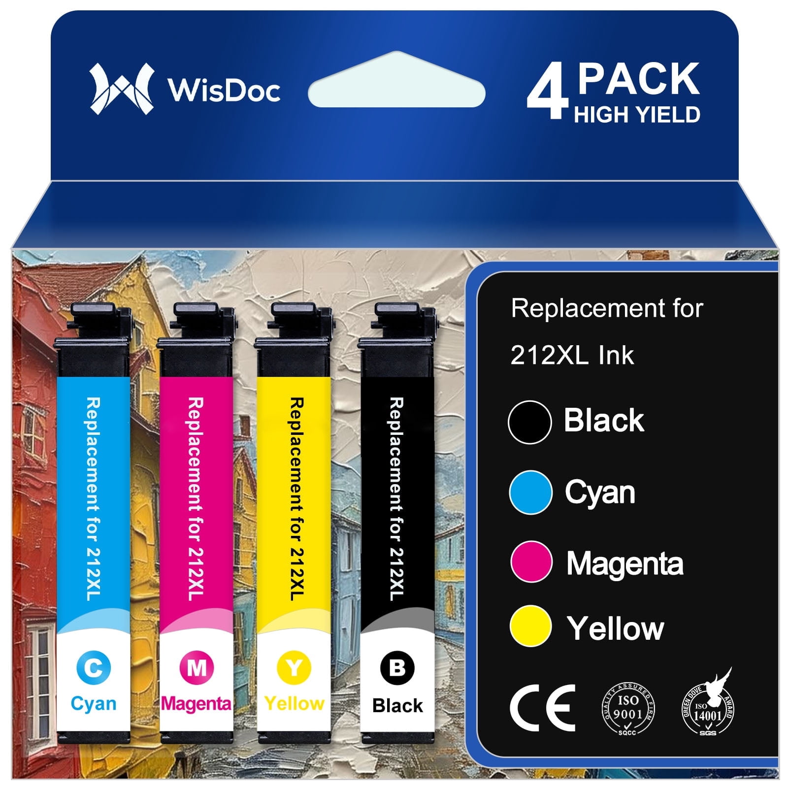 212xl Ink Cartridge for Epson Workforce WF-2850 WF-2830 Expression Home XP-4100 XP-4105 Printer ( Black Cyan Magenta Yellow, 4-Pack)