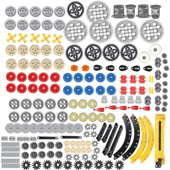 ASTEM 213 Pcs Technic-Parts & Technic-Gears & Axle-Pin-Connector, Compatible with Major Brands, MOC Pieces for Replacement