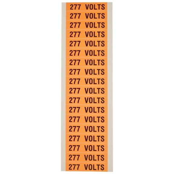 21340 Voltage Marker, 277V Legend (Pack of 5 Cards, with 18 Markers Per Card)