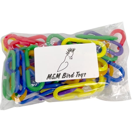 2136 Rainbow Clips Pk50 M&M Bird Toys - Colorful Classic Plastic C Link