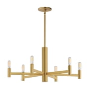 21366NAB Maxim Lighting Emana - 6 Light Chandelier-11.75 Inches Tall and 25.5 Inches Wide-Natural Aged Brass Finish