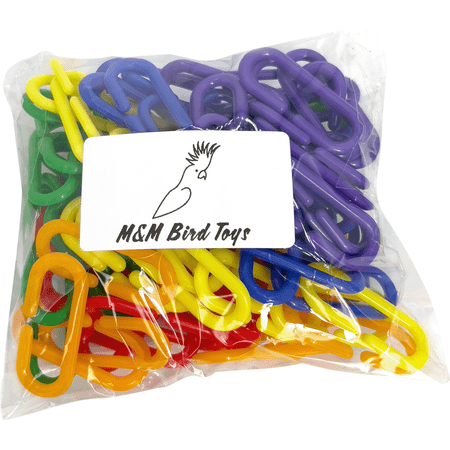 2137 Rainbow Clips Pk100 M&M Bird Toys - Colorful Classic Plastic C Link