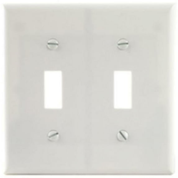 2139W-Box 2 Gang Switch Plate - White