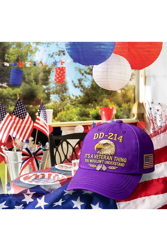 214 Veterans Hat, Gaqring Military Service Baseball Cap for Men, Patriotic Embroidered Adjustable Cap with 214 Reference for Veterans Day Gifts Retired Soldiers