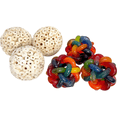 thumbnail image 1 of 2145 Big Nobby N Sola Balls Mandarin Bird Toys by M&M - Natural Shredding, Colorful Rubber Bouncy, 1 of 4