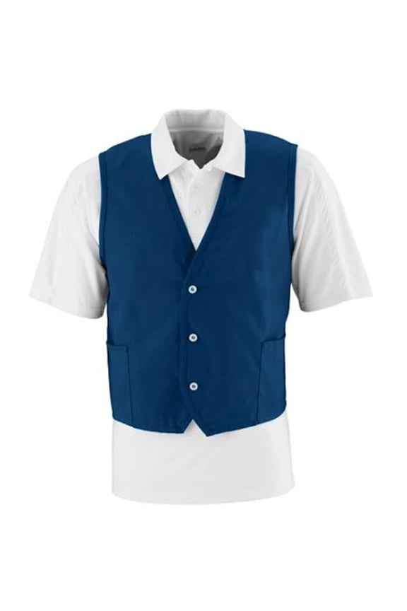 2145A Three Button Front Closure Vest - Navy - Small - Lightweight Fabric