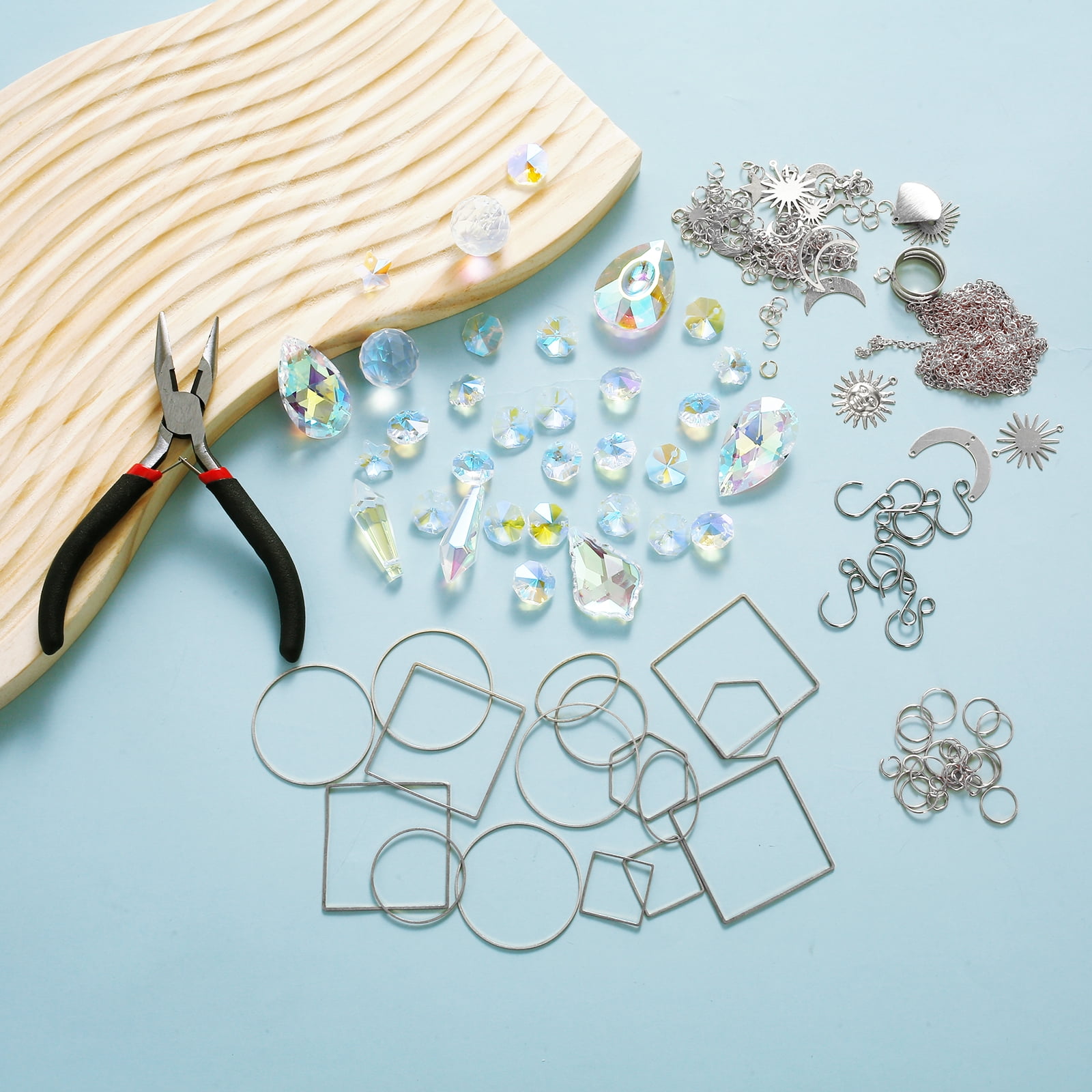 214Pcs Crystal Suncatcher Kits Hanging Sun Catcher Kits DIY Chandelier