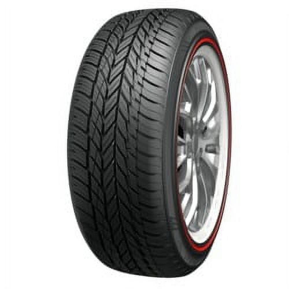 215/70R15XL Black Radial Tire with Red Stripe