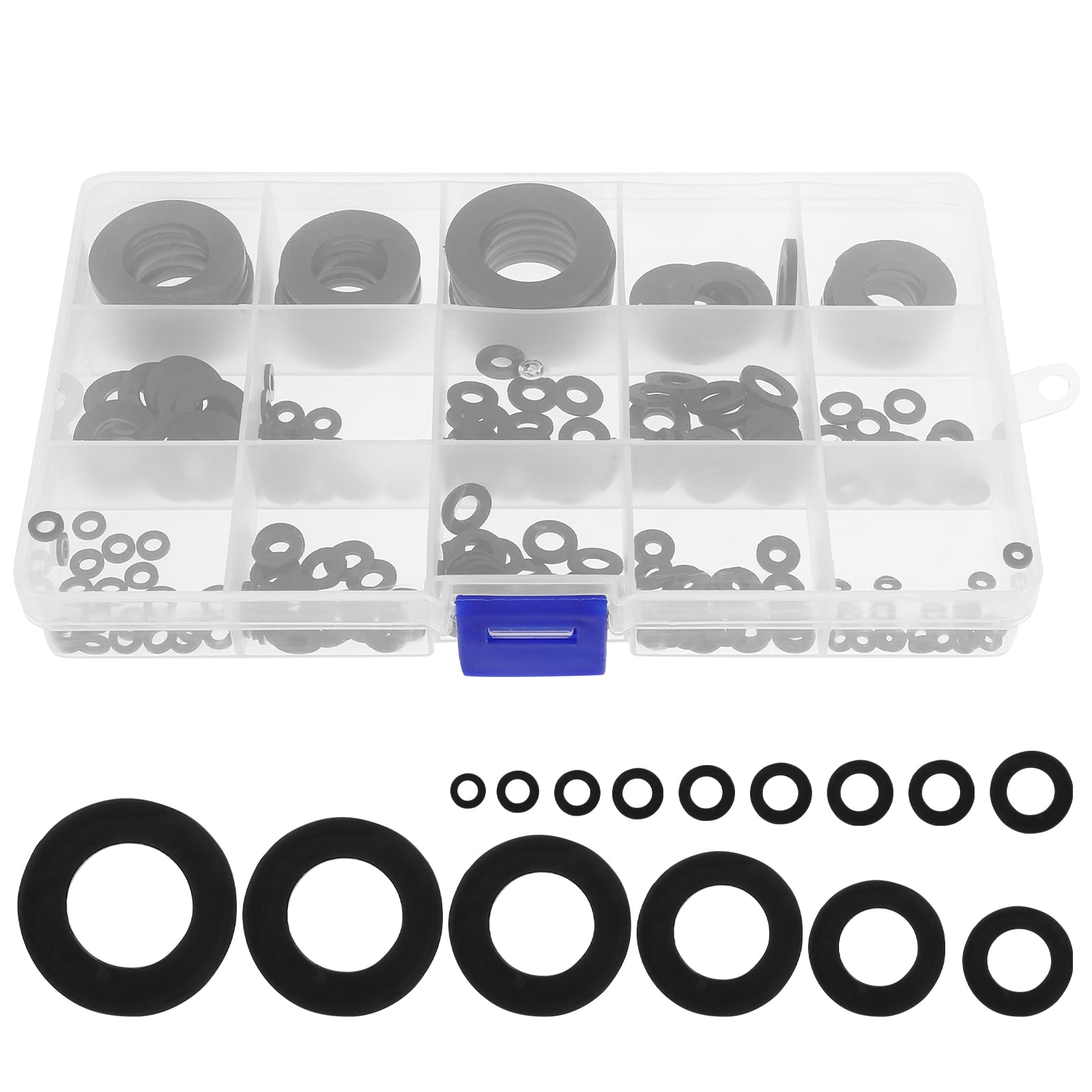215 Pcs Flat Rubber Gasket Nylon Washer Washers Faucet Kit for Repairing Leak Basin Mounting