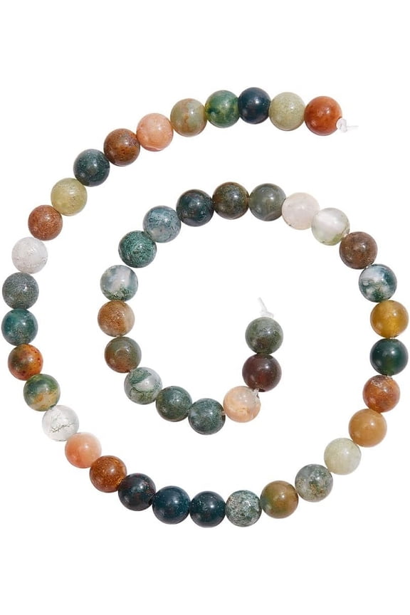 215 Pcs Natural Indian Agate Beads 4mm Smooth Round Stone Beads Loose Gemstone Beads Spacer Beads for DIY Crafts Necklace Bracelet Jewelry Making for DIY