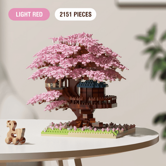 2151Pieces Mini Building Blocks Set for Adults, Flower Tree Building Set with Micro Bricks Model for Home Decor & Christmas Birthday Gifts(Red)