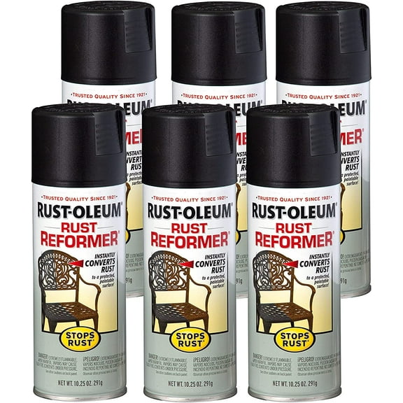 215215-6PK Stops Rust Rust Reformer Spray, 10.25 oz, Black, 6 Pack