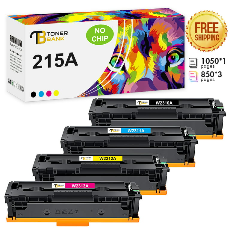Toner Bank 1-Pack Compatible NO-CHIP Toner Cartridge for HP W2310A 215A  Color Laserjet Pro MFP M182nw M183fw M182 M183 M155 Printer Ink, black