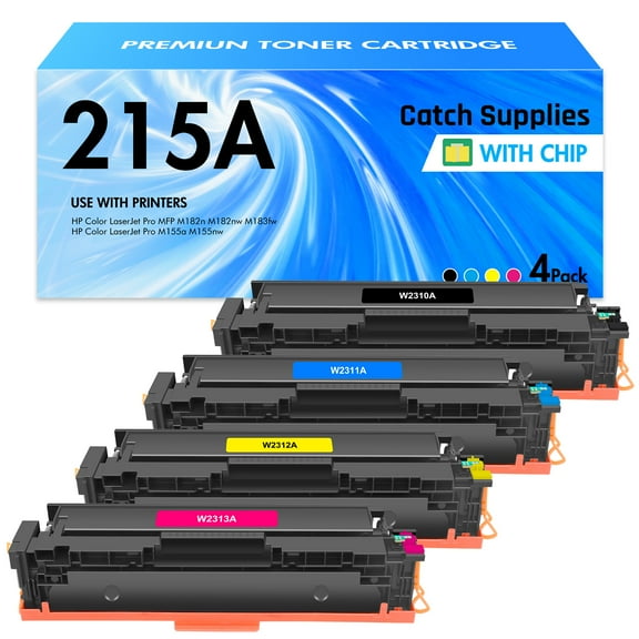 215A Toner Cartridge With chip Compatible for HP 215A W2310A for HP Color LaserJet Pro M182nw M183fw M182n M155a M155nw M182 M183 M155 Printer Ink Black Cyan Magenta Yellow 4-Pack