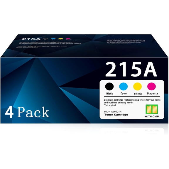 215A Toner Cartridge (with Chip) Compatible for HP 215A Works with Color Pro M155 Color Pro MFP M182nw M183fw M183fdw M155dw M155nw Printer(Black,Yellow, Cyan, Magenta, 4-Pack)